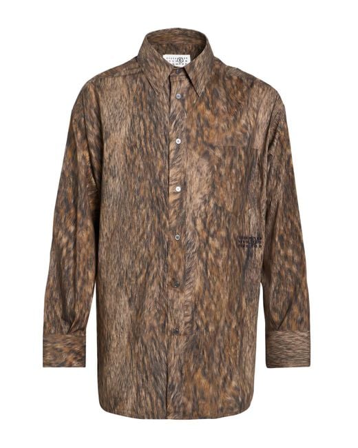 MM6 by Maison Margiela Brown Khaki Shirt Cotton for men