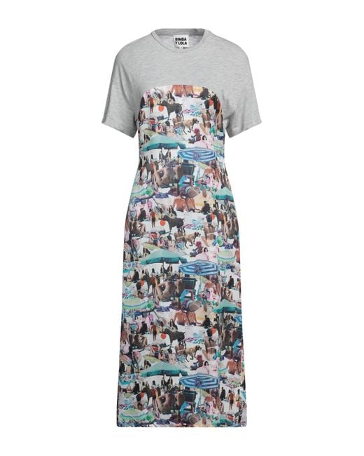 Bimba Y Lola Gray Midi-Kleid