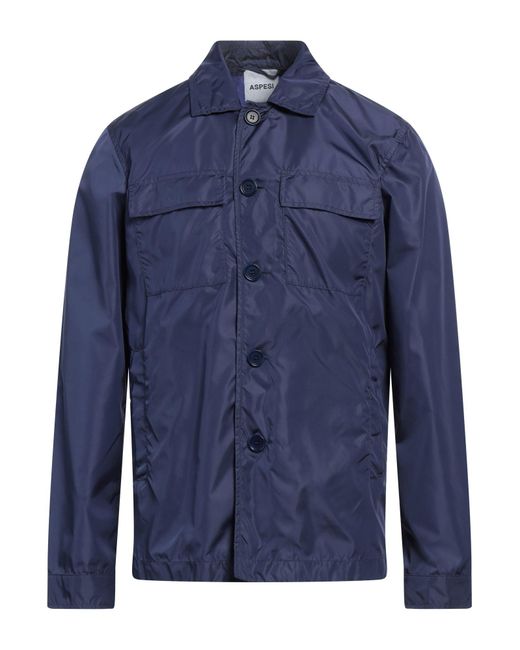 Aspesi Blue Overcoat & Trench Coat for men