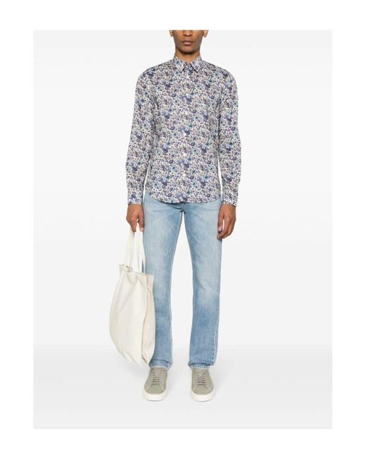 Camisa con estampado floral Paul Smith de hombre de color Blue