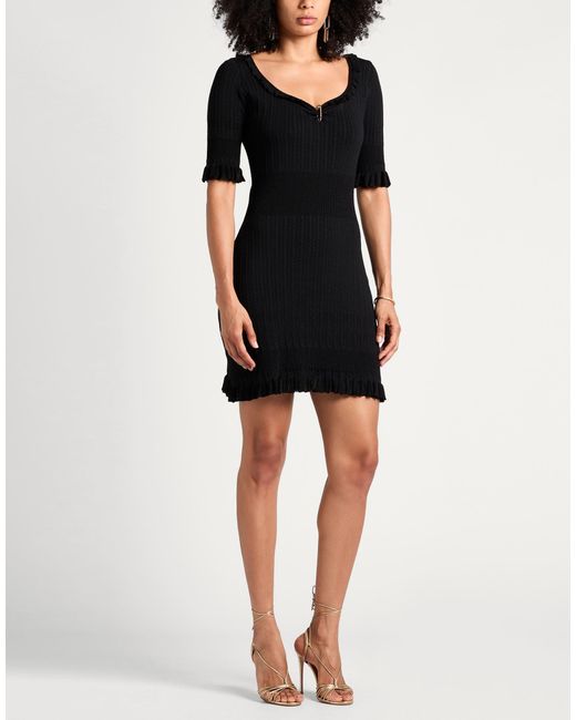 Versace Black Mini Dress Virgin Wool, Viscose, Polyamide, Elastane