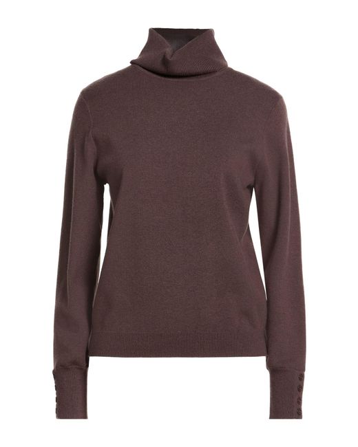 SENSO by ATMOSFASHION Brown Military Turtleneck Polyester, Acrylic, Viscose, Nylon