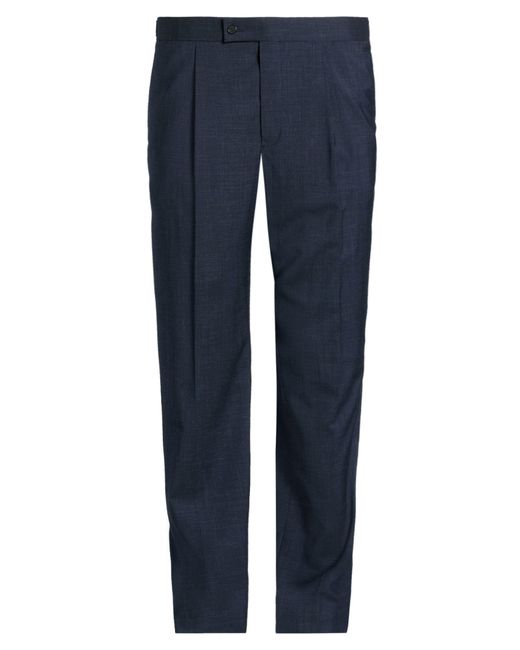 Caruso Blue Pants Wool, Linen, Elastane for men