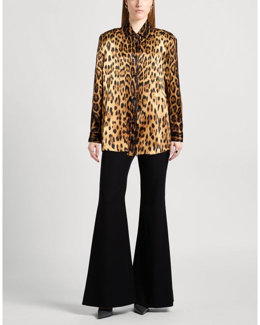 Roberto Cavalli Brown Shirt Silk