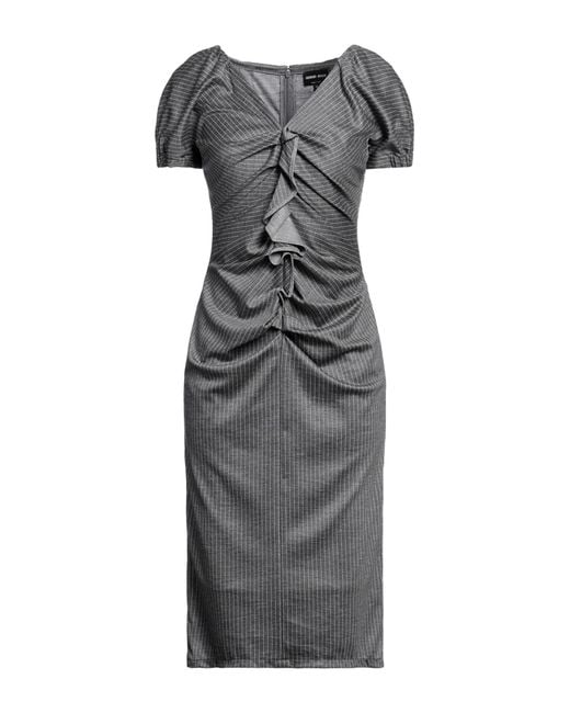 Giorgio Armani Gray Midi-Kleid