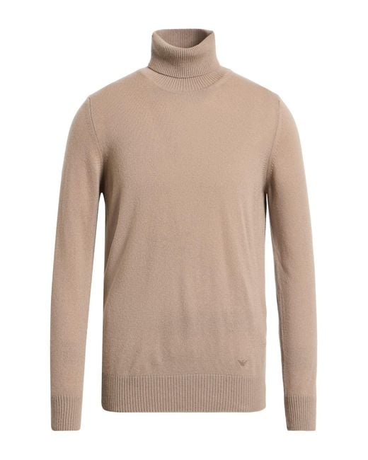 Emporio Armani Natural Sand Turtleneck Cashmere for men