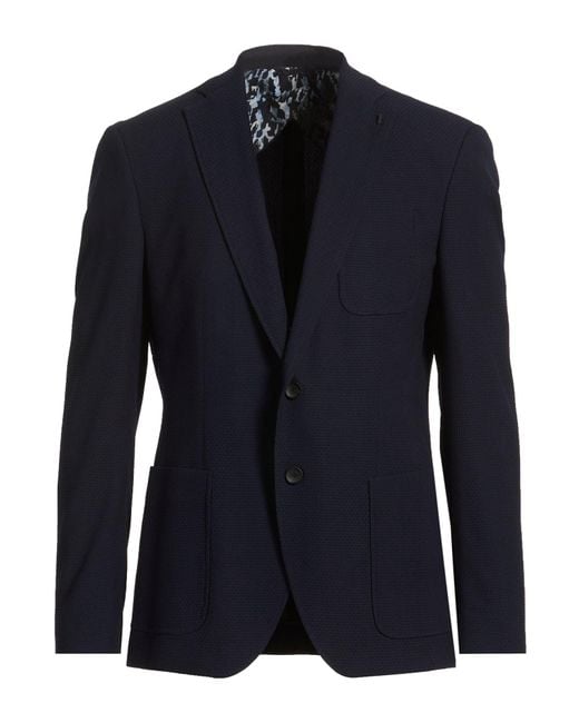 Boss Blue Blazer Virgin Wool, Polyamide, Elastane for men
