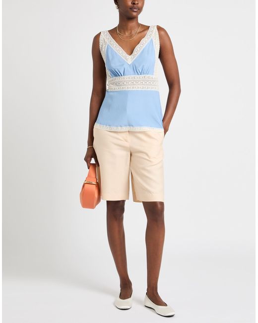 P.A.R.O.S.H. Blue P.A.R.O..H. Top Silk, Elastane, Polyamide, Cotton