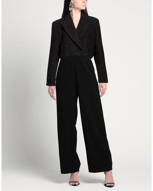 Soallure Black Blazer Polyester, Acetate, Pbt