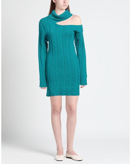 ELEONORA GOTTARDI Blue Mini Dress Wool, Cashmere