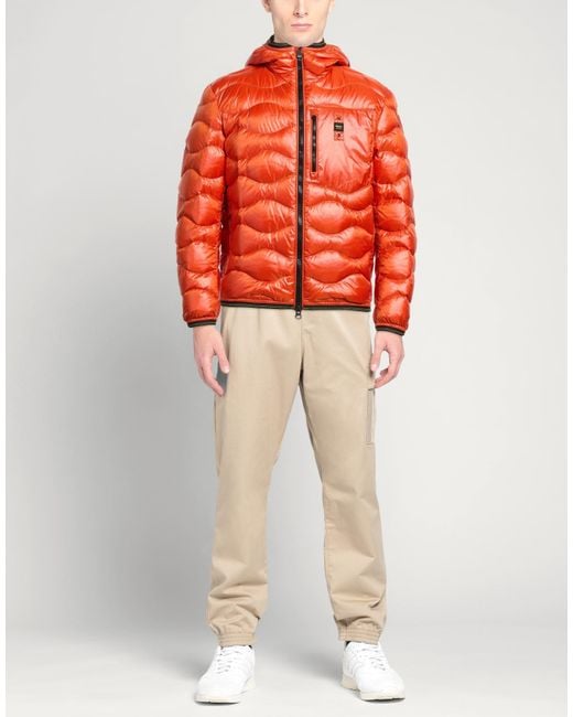 Blauer Orange Puffer for men