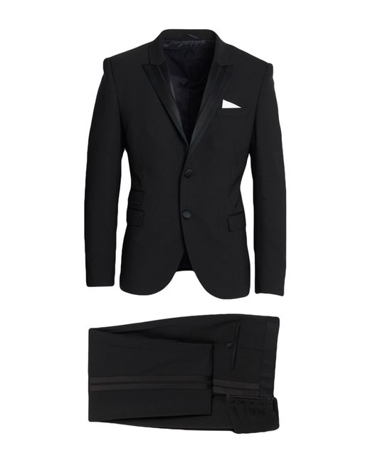 Neil Barrett Black Suit Polyester, Virgin Wool, Elastane for men