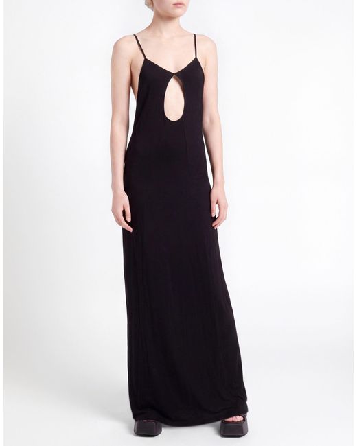 Grifoni Black Maxi Dress Viscose, Elastane