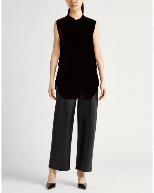 Aspesi Black Burgundy Top Viscose, Silk