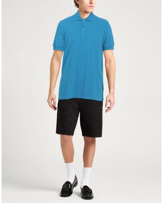 Bikkembergs Blue Azure Polo Shirt Cotton for men