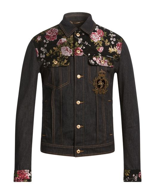 Dolce & Gabbana Black Denim Outerwear Cotton, Polyester, Acetate, Acrylic, Elastane for men