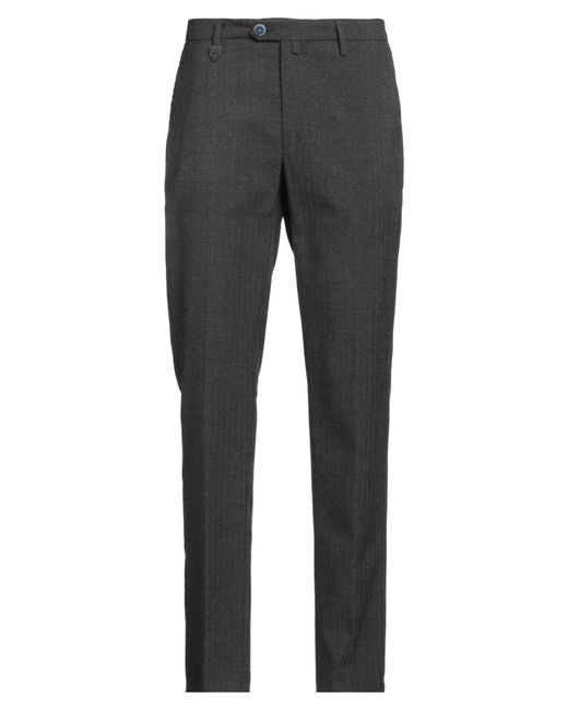 Barbati Gray Charcoal Pants Polyester, Viscose, Wool, Elastane for men