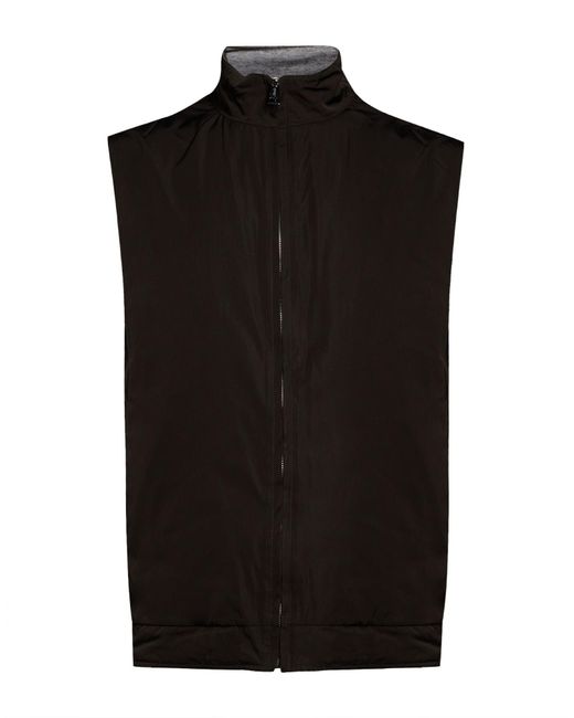 Aurélien Black Vest Recycled Polyester, Cotton, Cashmere for men