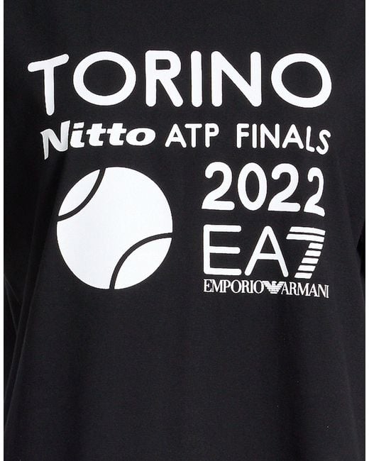 EA7 Black T-Shirt Cotton, Elastane