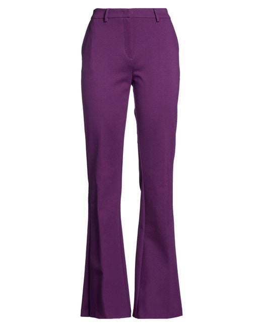 Manila Grace Purple Pants Viscose, Polyamide, Elastane