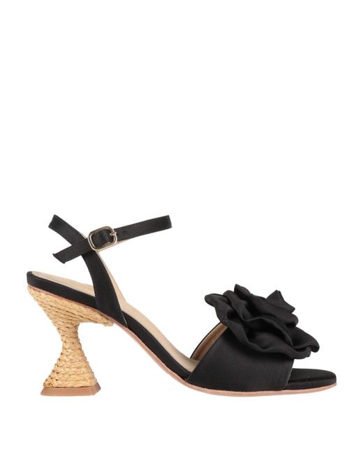 Paloma Barceló Black Sandals Textile Fibers