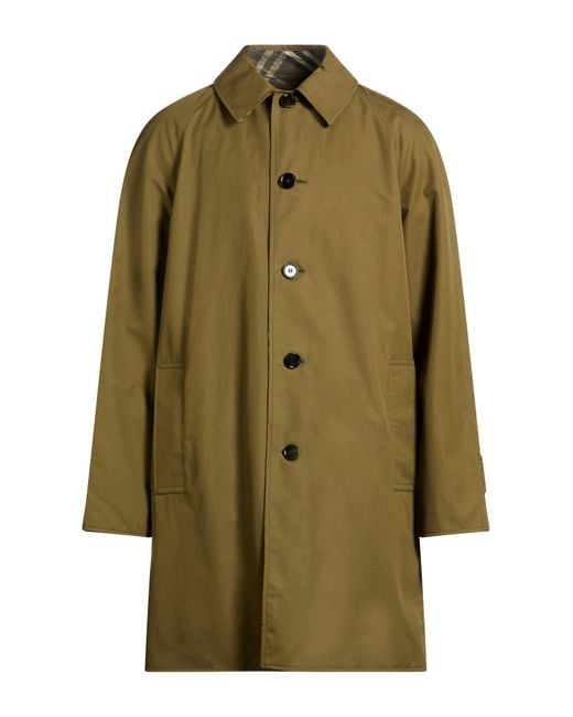 Burberry Green Military Overcoat & Trench Coat Cotton for men