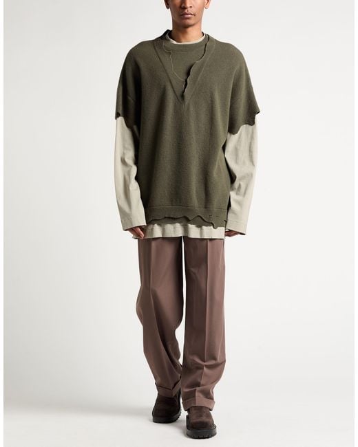 Givenchy Green Military Sweater Wool, Cotton for men
