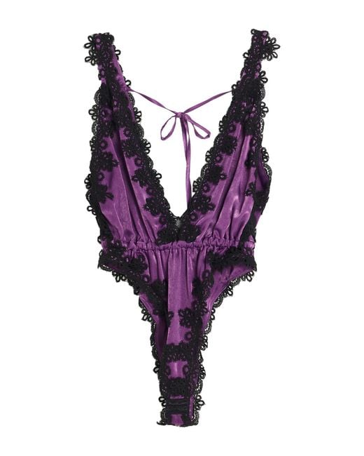 W Les Femmes By Babylon Purple Bodysuit Polyamide