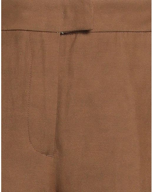PT Torino Brown Pants Viscose, Linen