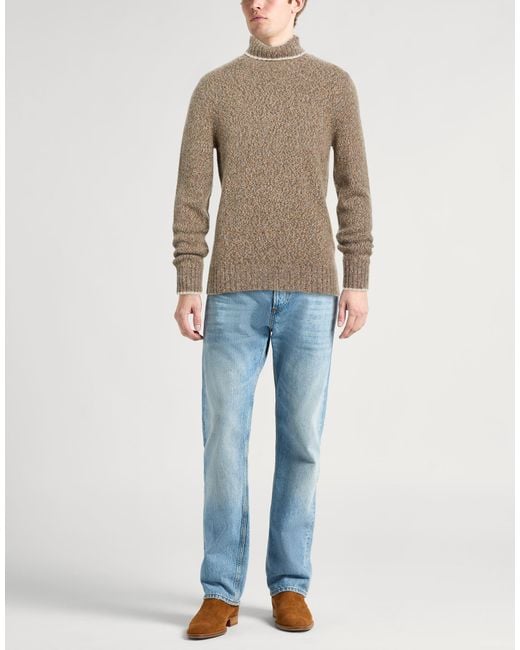 Fedeli Gray Turtleneck Cashmere for men