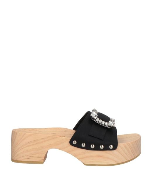 Sergio Rossi Black Mules & Clogs Textile Fibers