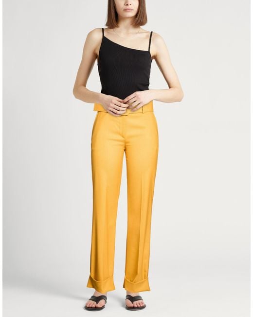 Lardini Yellow Marigold Pants Virgin Wool, Elastane