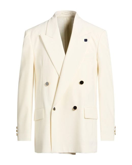 Lardini Natural Blazer Polyester, Wool, Elastane for men