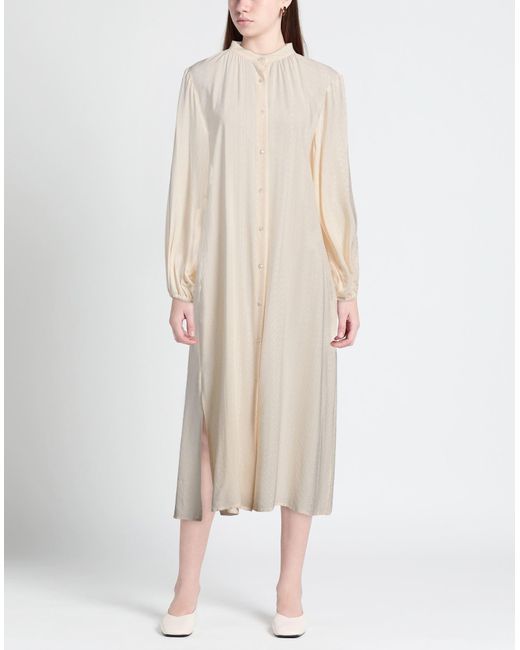 Shirtaporter Natural Cream Midi Dress Viscose