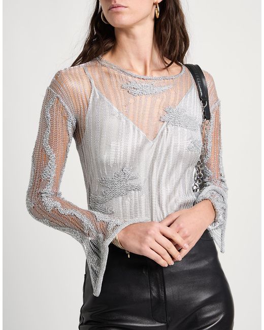 Dondup White Sweater Acetate, Viscose, Polyester