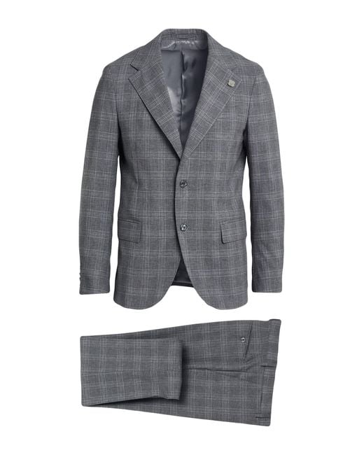 Lardini Gray Suit Wool, Viscose, Polyester, Elastane for men
