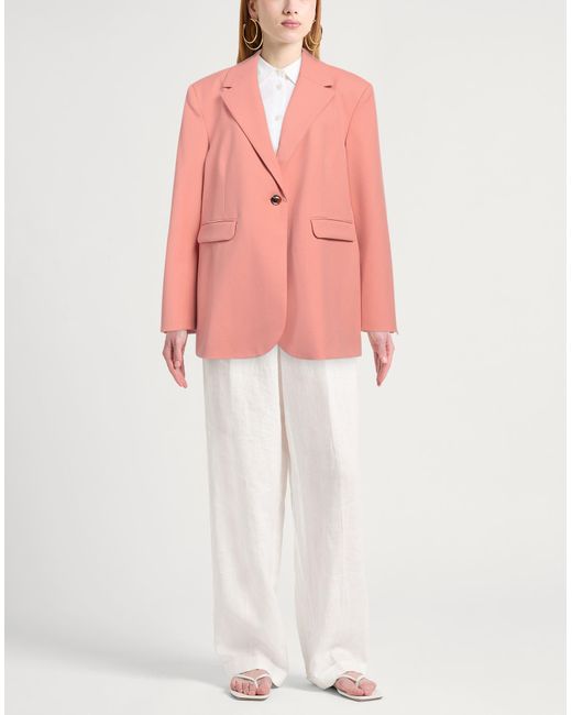 Samsøe & Samsøe Pink Blazer Recycled Polyester, Ecovero Viscose, Elastane