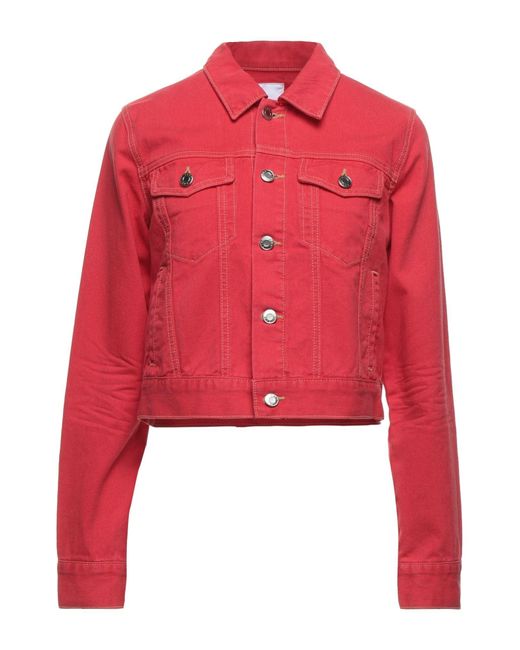 bright red denim jacket