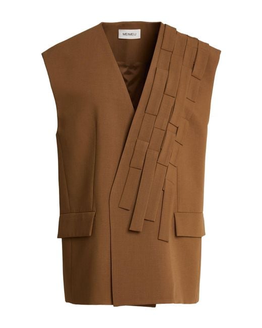 MEIMEIJ Brown Vest Polyester, Viscose, Wool, Elastane, Acetate