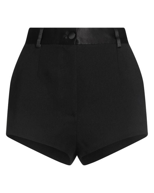 Dolce & Gabbana Black Shorts & Bermuda Shorts Virgin Wool, Silk, Polyester, Elastane