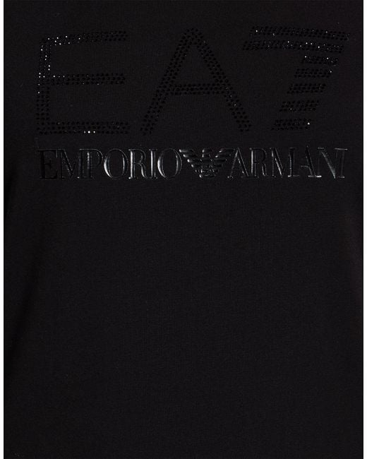 EA7 Black T-Shirt Cotton, Elastane