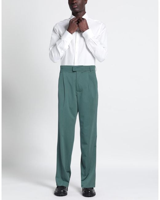 C.9.3 Green Pants Polyester, Wool, Viscose, Elastane for men