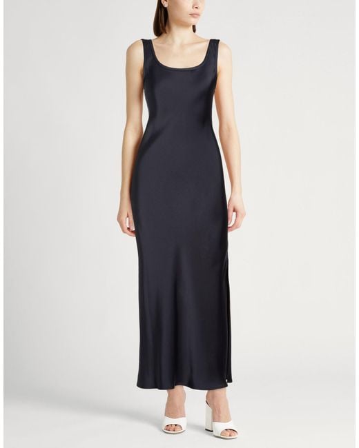 Marella Blue Monochrome Maxi Dress Acetate, Polyester