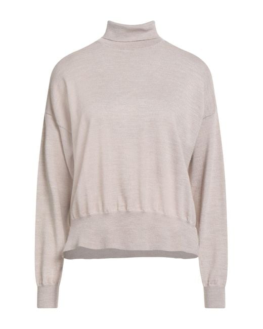 Aragona Gray Turtleneck Merino Wool