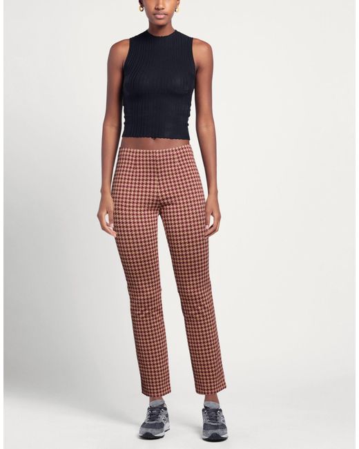 Seductive Red Burgundy Pants Viscose, Polyamide, Elastane