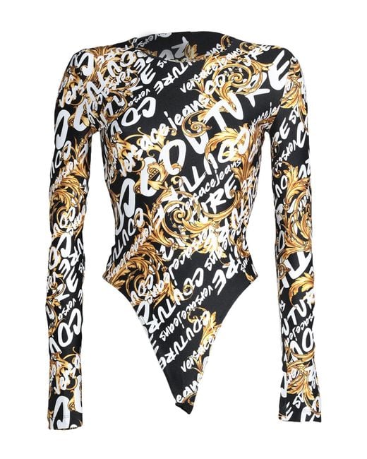 Versace Jeans Couture Black Bodysuit Polyamide, Elastane