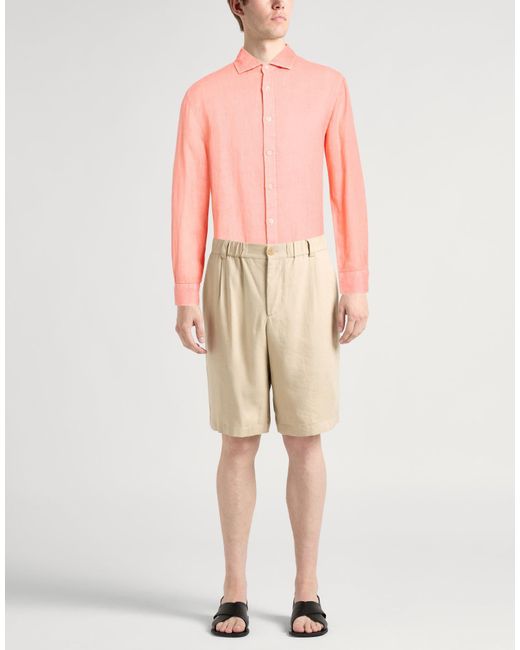 120% Lino Pink Shirt for men