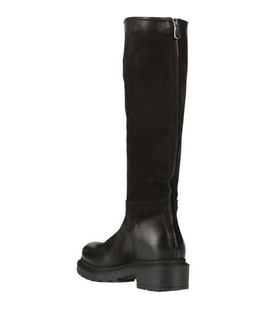 METISSE Black Boot Leather