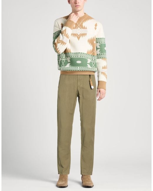 White Sand Green Pants for men