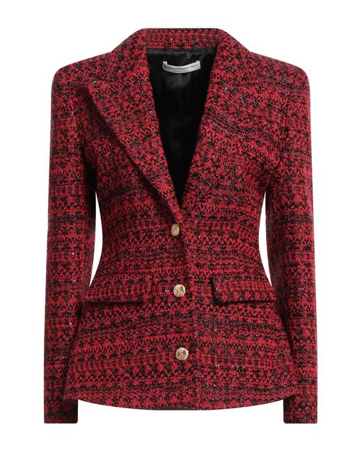 Alessandra Rich Red Suit Jacket